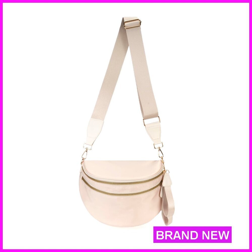Spacious Nylon Crossbody Bag Adjustable Straps Large Capacity Trendy Shoulder